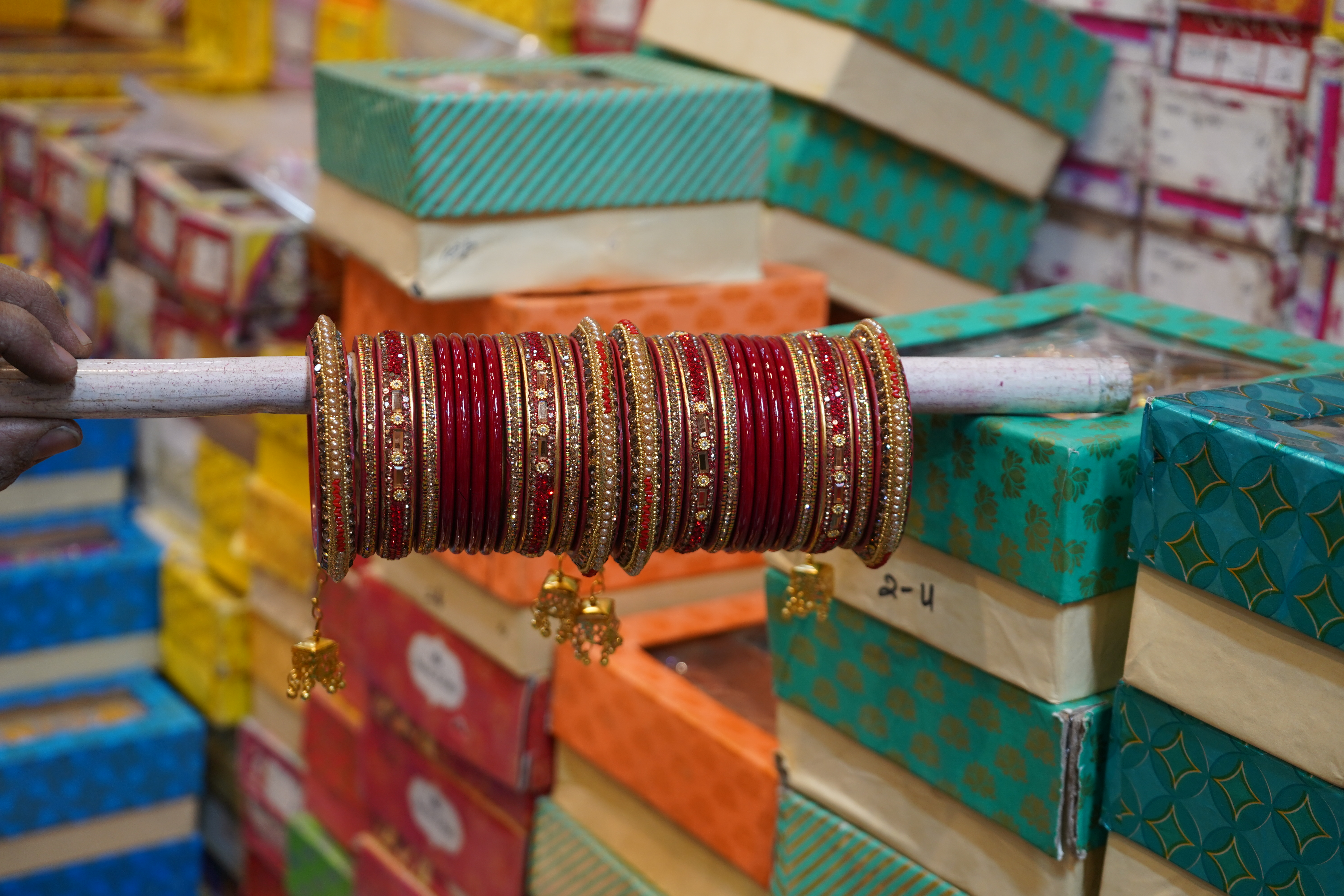 Red Kundan Bridal Bangles